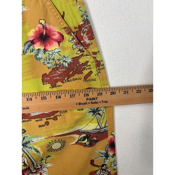 VTG Old Navy Mini Skirt Multicolor Tropical Print 100% Cotton Pockets Beach Boho - Picture 8 of 14